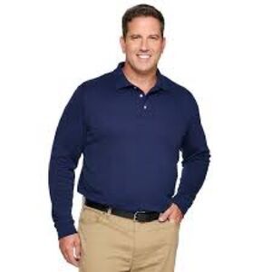 Croft & Barrow Men's Deep Blue Long Sleeve Polo